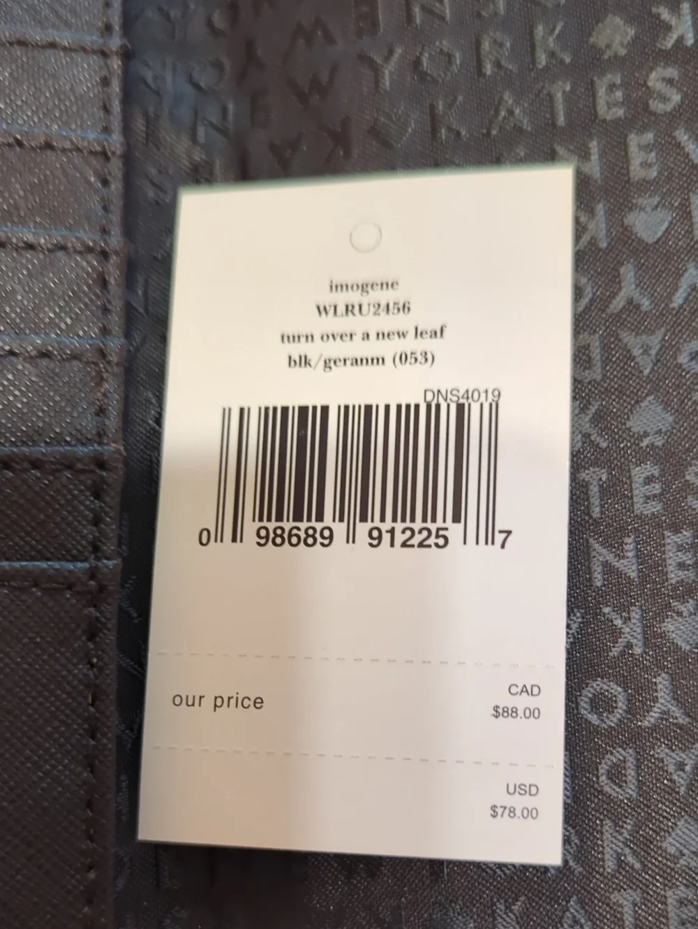 Kate Spade Black Red Ladybug Cover Passport Wallet New